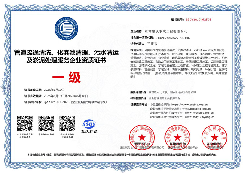 马台街企业资质证书